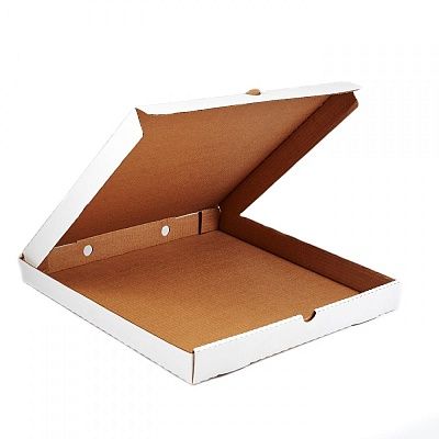 Коробка картонная для пиццы 320х320х40мм профиль Т-22-В гофрокартон КТК цвет Белый/Бурый (х1/50)