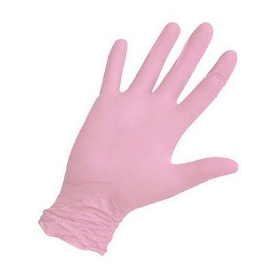 Перчатки смотровые нитриловые неопудр. "10%" (XS розовый) Россия